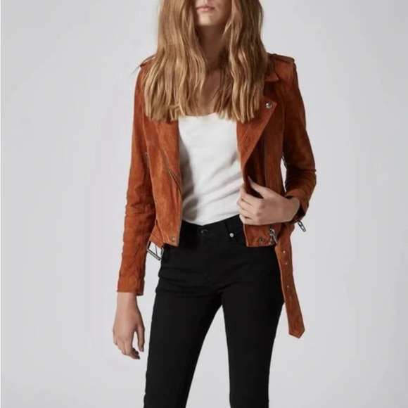 Blank NYC Suede Moto Jacket Rust Colored Size S NWT - Picture 3 of 9